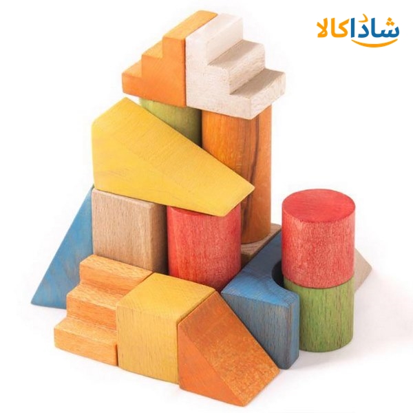 اسباب بازی بریکس چوبی 40 قطعه جعبه ی چوبی سپتا